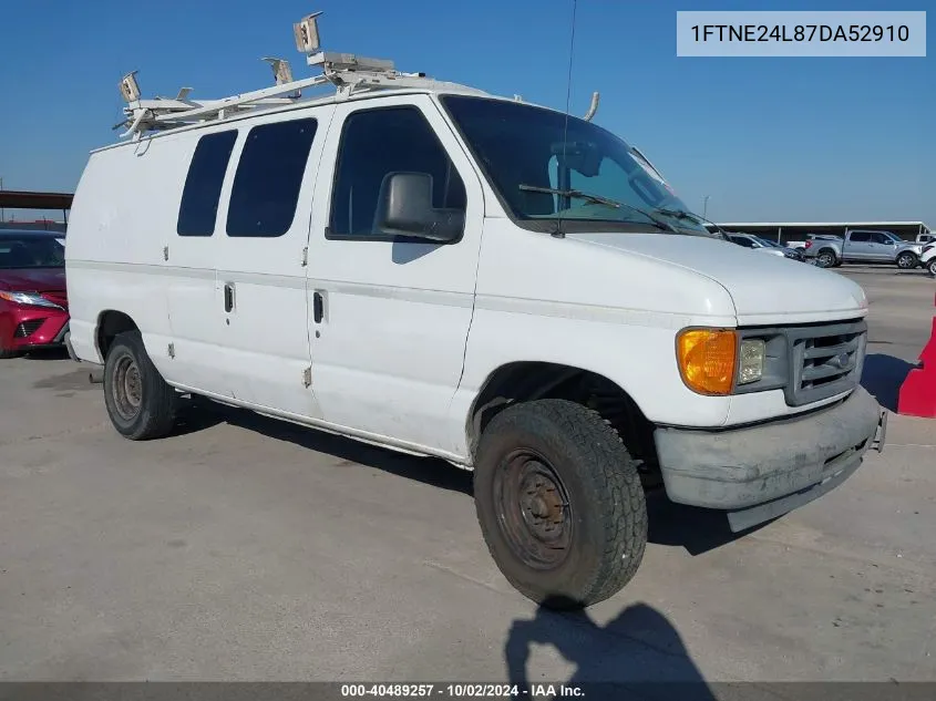 2007 Ford E-250 Commercial/Recreational VIN: 1FTNE24L87DA52910 Lot: 40489257