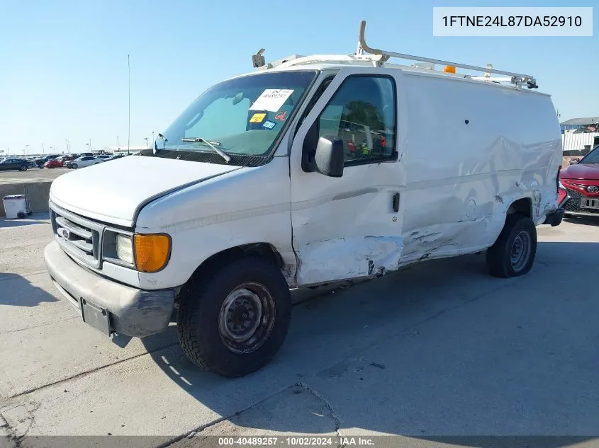 2007 Ford E-250 Commercial/Recreational VIN: 1FTNE24L87DA52910 Lot: 40489257