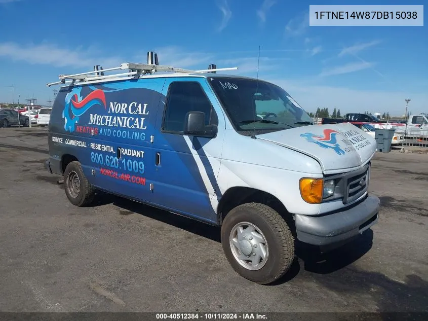 2007 Ford E-150 Commercial/Recreational VIN: 1FTNE14W87DB15038 Lot: 40512384