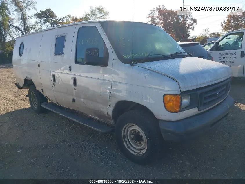 2007 Ford E-250 Commercial/Recreational VIN: 1FTNS24W87DA83917 Lot: 40636568