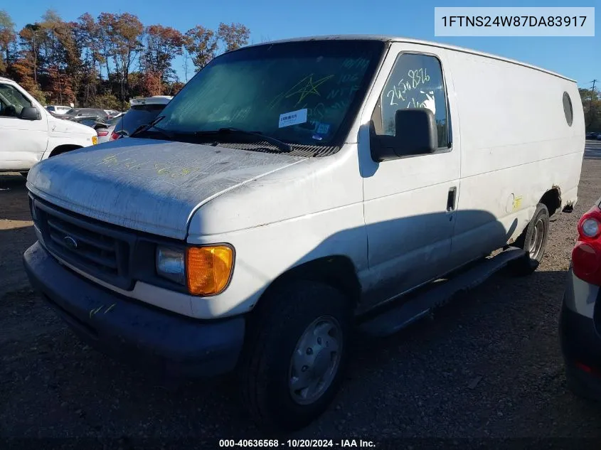 2007 Ford E-250 Commercial/Recreational VIN: 1FTNS24W87DA83917 Lot: 40636568