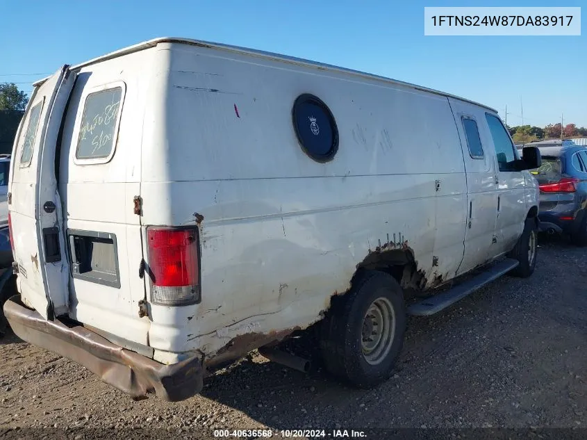 2007 Ford E-250 Commercial/Recreational VIN: 1FTNS24W87DA83917 Lot: 40636568