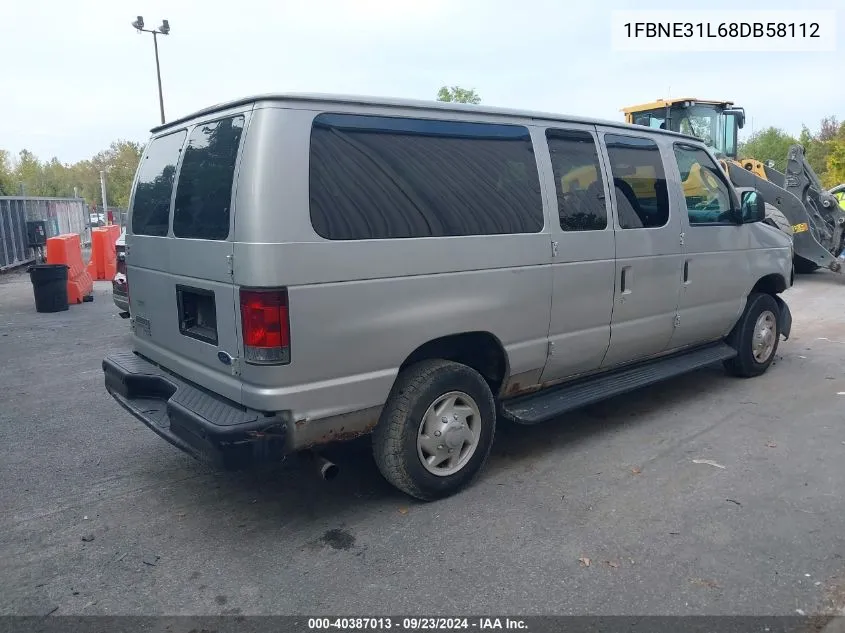 2008 Ford Econoline E350 Super Duty Wagon VIN: 1FBNE31L68DB58112 Lot: 40387013