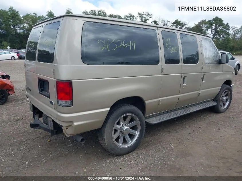 2008 Ford E-150 Xl/Xlt VIN: 1FMNE11L88DA36802 Lot: 40490056