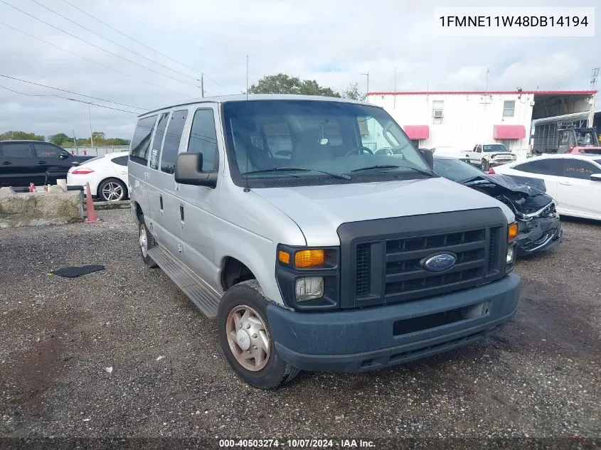 2008 Ford Econoline E150 Wagon VIN: 1FMNE11W48DB14194 Lot: 40503274