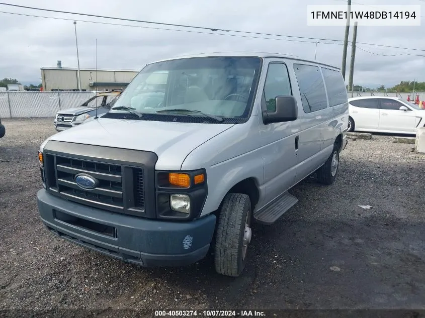 2008 Ford Econoline E150 Wagon VIN: 1FMNE11W48DB14194 Lot: 40503274