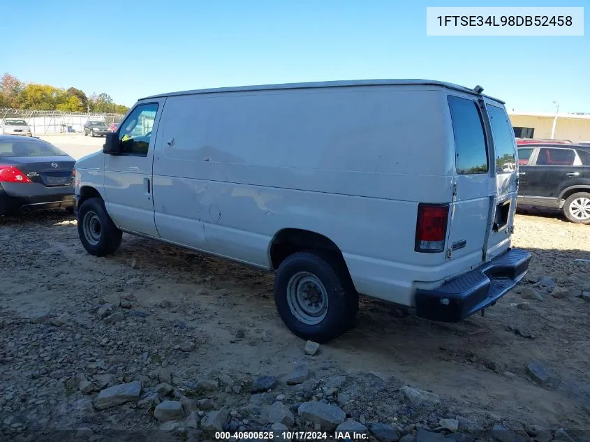 2008 Ford E-350 Super Duty Commercial VIN: 1FTSE34L98DB52458 Lot: 40600525