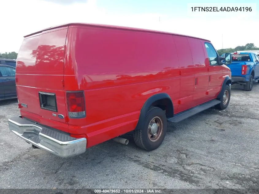 2010 Ford Econoline E250 Van VIN: 1FTNS2EL4ADA94196 Lot: 40479652