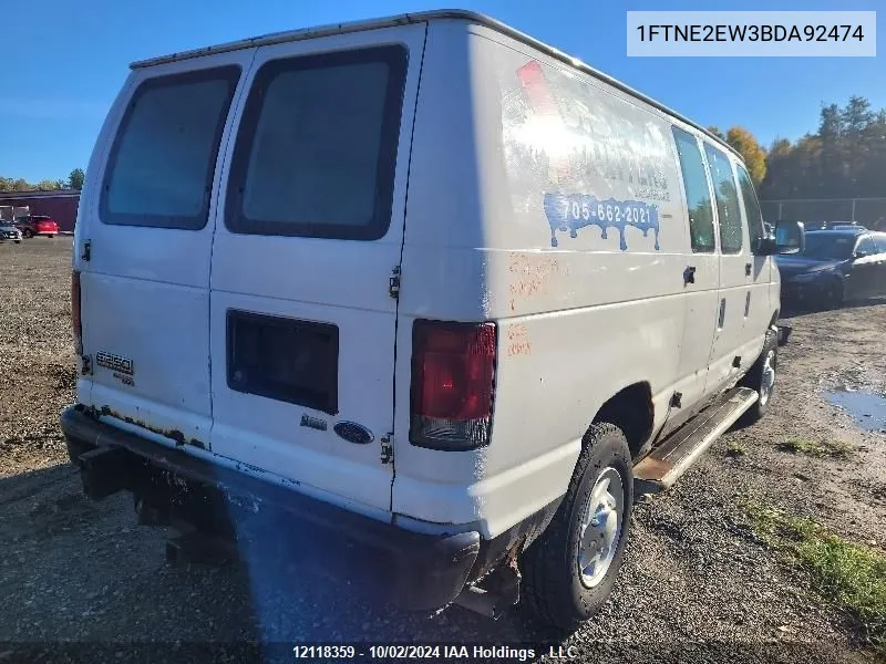 2011 Ford Econoline E250 Van VIN: 1FTNE2EW3BDA92474 Lot: 12118359