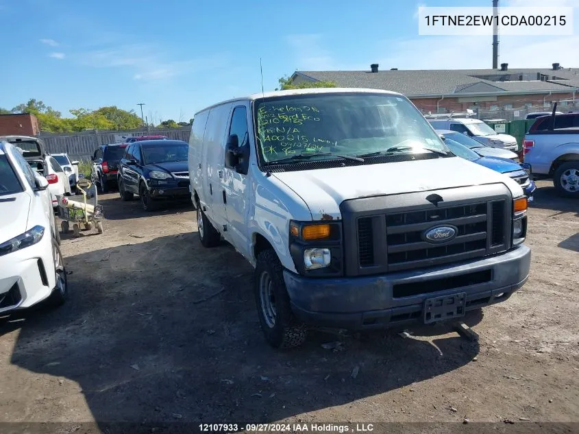 2012 Ford Econoline E250 Van VIN: 1FTNE2EW1CDA00215 Lot: 12107933