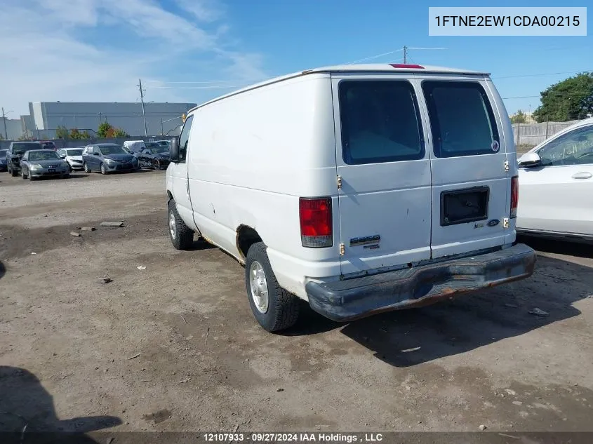 2012 Ford Econoline E250 Van VIN: 1FTNE2EW1CDA00215 Lot: 12107933