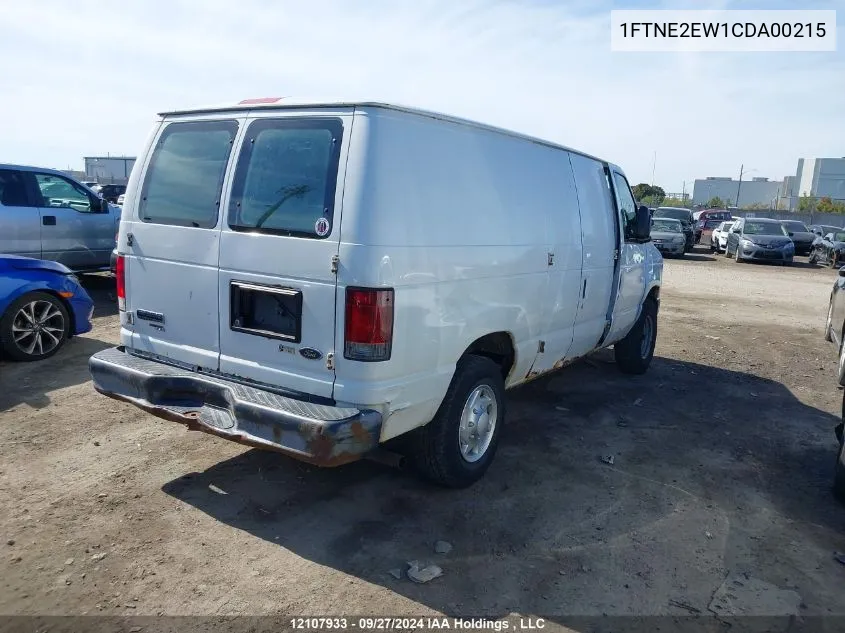 2012 Ford Econoline E250 Van VIN: 1FTNE2EW1CDA00215 Lot: 12107933