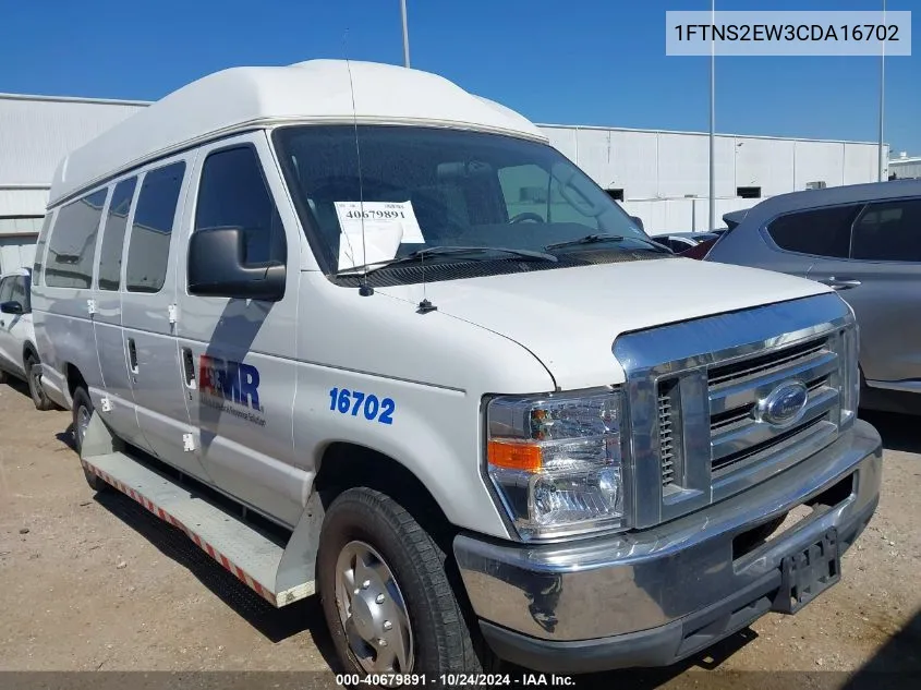 2012 Ford Econoline E250 Van VIN: 1FTNS2EW3CDA16702 Lot: 40679891