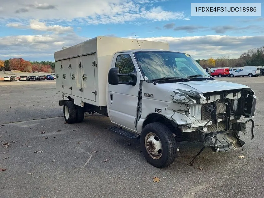 2018 Ford Econoline E450 Super Duty Cutwy Van VIN: 1FDXE4FS1JDC18986 Lot: 40865133