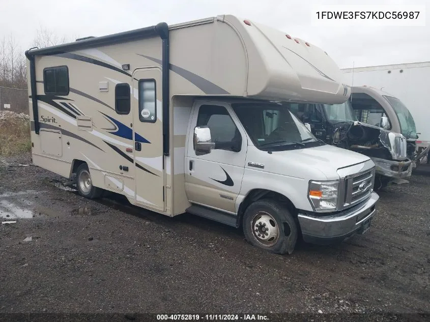 2019 Ford Econoline VIN: 1FDWE3FS7KDC56987 Lot: 40752819