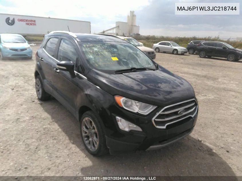 2018 Ford Ecosport Titanium VIN: MAJ6P1WL3JC218744 Lot: 12082971