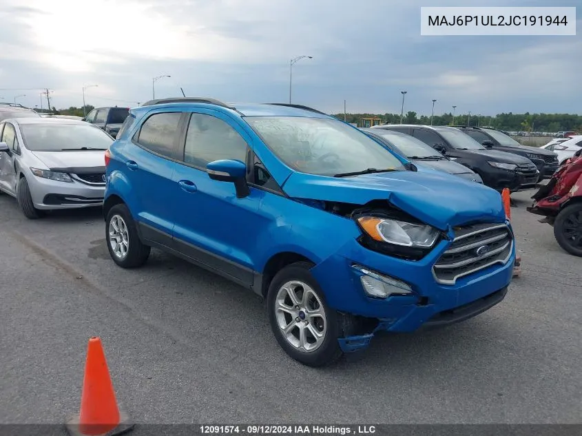 MAJ6P1UL2JC191944 2018 Ford Ecosport Se