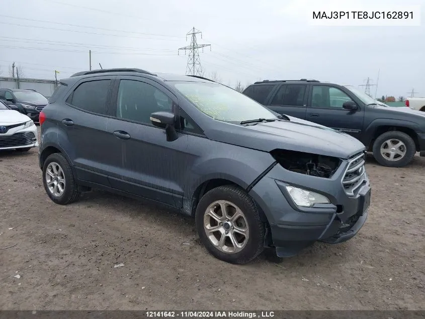 2018 Ford Ecosport Se VIN: MAJ3P1TE8JC162891 Lot: 12141642