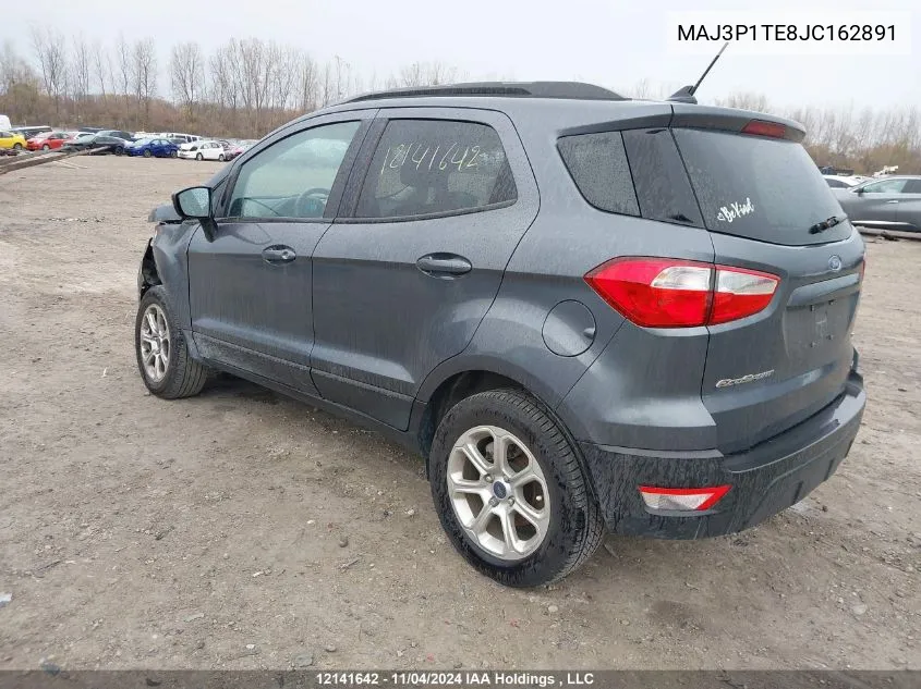 2018 Ford Ecosport Se VIN: MAJ3P1TE8JC162891 Lot: 12141642