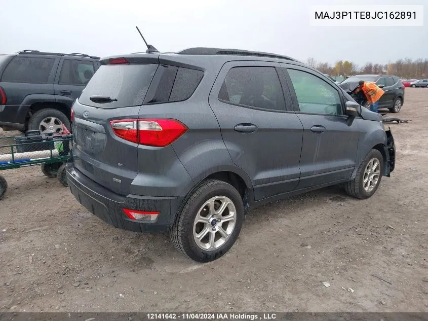 2018 Ford Ecosport Se VIN: MAJ3P1TE8JC162891 Lot: 12141642