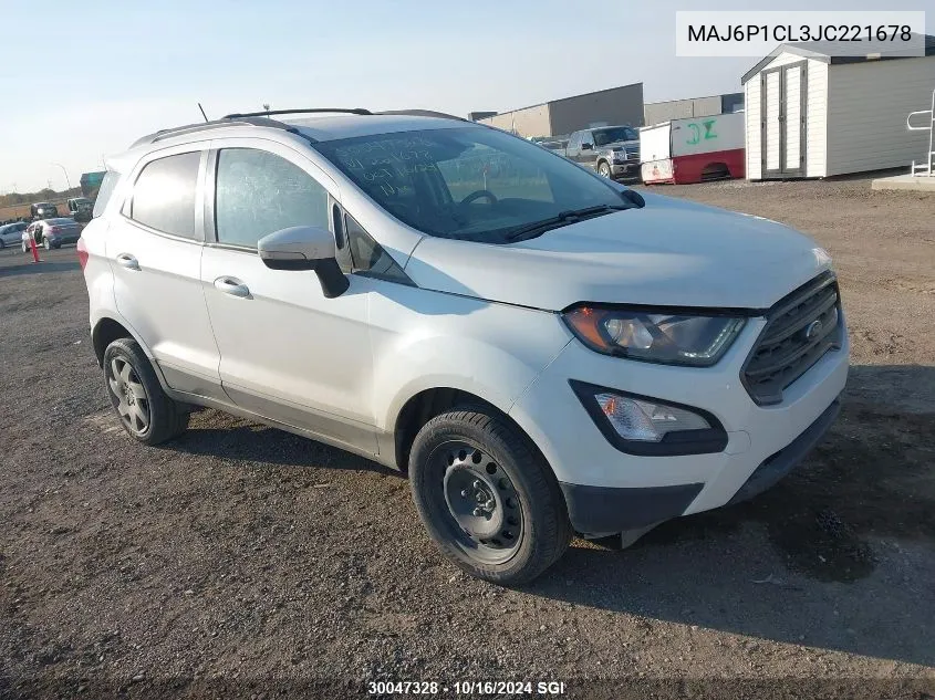 2018 Ford Ecosport Ses VIN: MAJ6P1CL3JC221678 Lot: 30047328