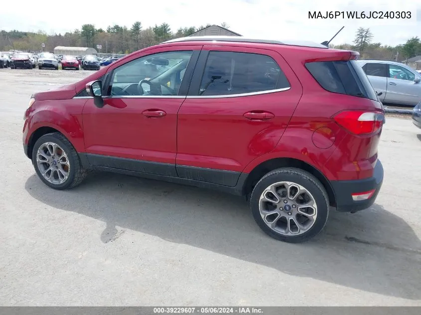 2018 Ford Ecosport Titanium VIN: MAJ6P1WL6JC240303 Lot: 39229607