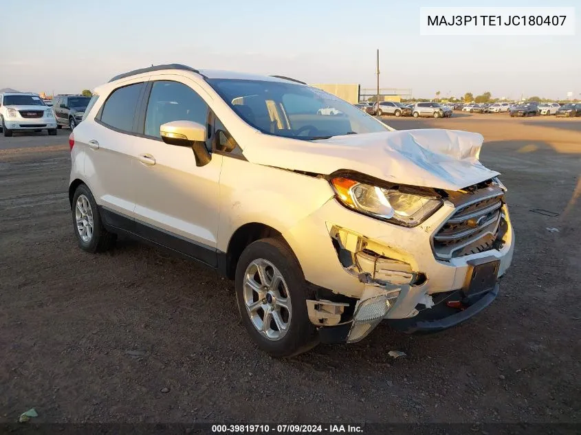 2018 Ford Ecosport Se VIN: MAJ3P1TE1JC180407 Lot: 39819710