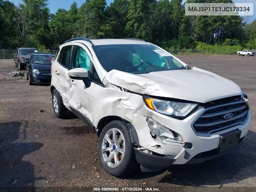 2018 Ford Ecosport Se VIN: MAJ3P1TE1JC178334 Lot: 39890980