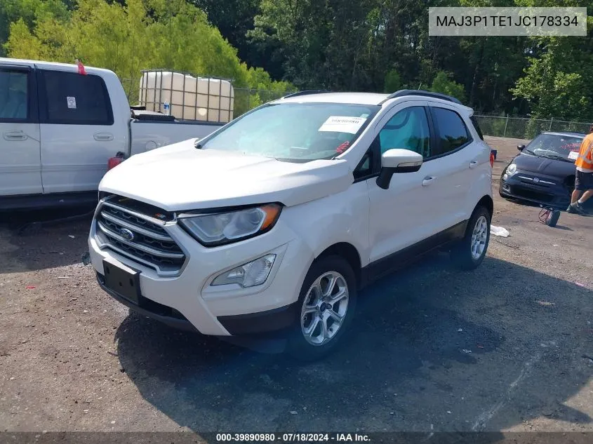 2018 Ford Ecosport Se VIN: MAJ3P1TE1JC178334 Lot: 39890980