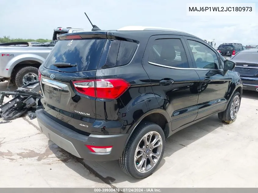 2018 Ford Ecosport Titanium VIN: MAJ6P1WL2JC180973 Lot: 39930476