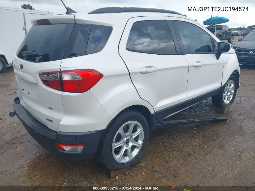 MAJ3P1TE2JC194574 2018 Ford Ecosport Se