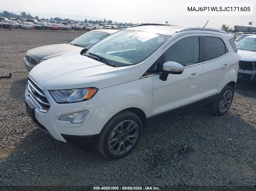 2018 Ford Ecosport Titanium VIN: MAJ6P1WL5JC171605 Lot: 40051900