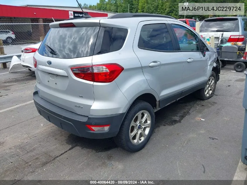 2018 Ford Ecosport Se VIN: MAJ6P1UL4JC229724 Lot: 40064420