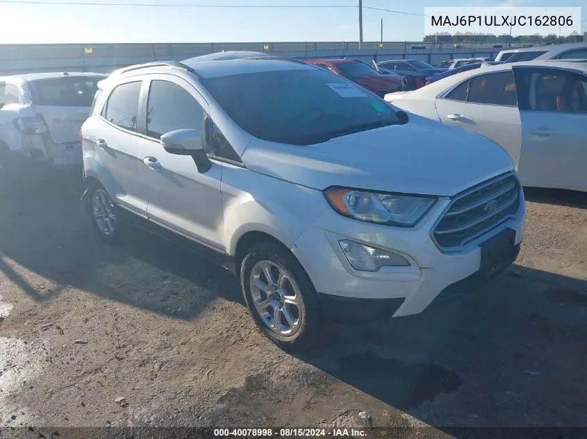 2018 Ford Ecosport Se VIN: MAJ6P1ULXJC162806 Lot: 40078998