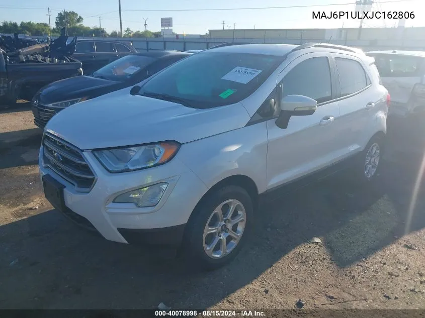 2018 Ford Ecosport Se VIN: MAJ6P1ULXJC162806 Lot: 40078998