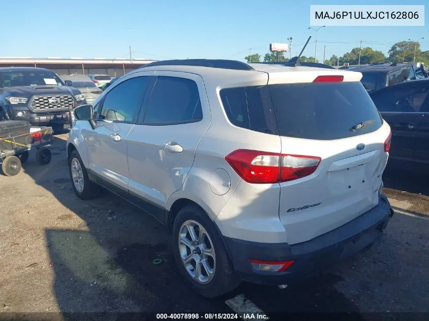 2018 Ford Ecosport Se VIN: MAJ6P1ULXJC162806 Lot: 40078998