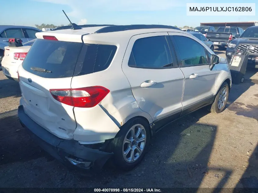 2018 Ford Ecosport Se VIN: MAJ6P1ULXJC162806 Lot: 40078998