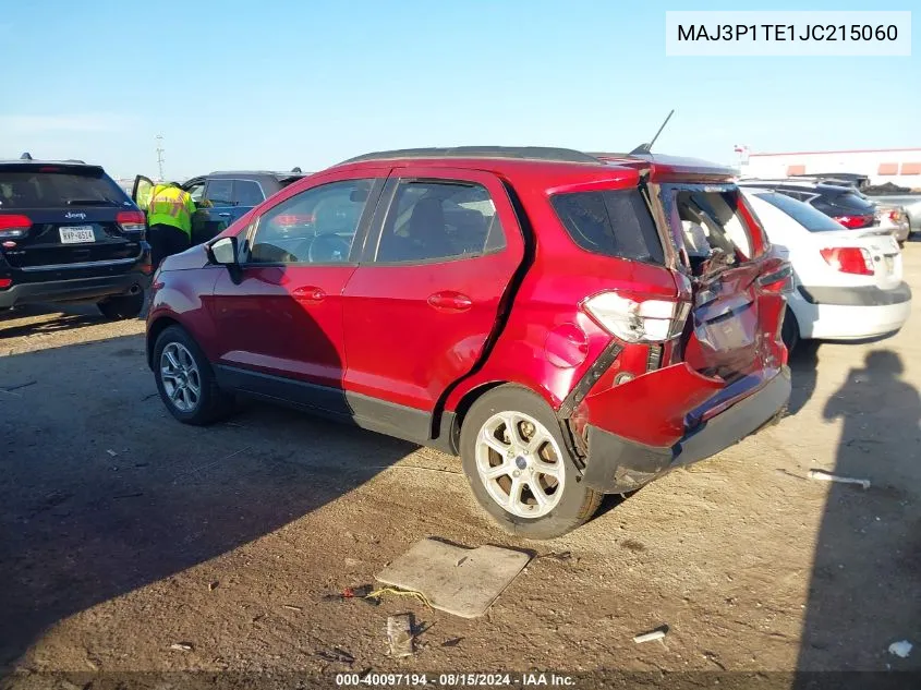 2018 Ford Ecosport Se VIN: MAJ3P1TE1JC215060 Lot: 40097194