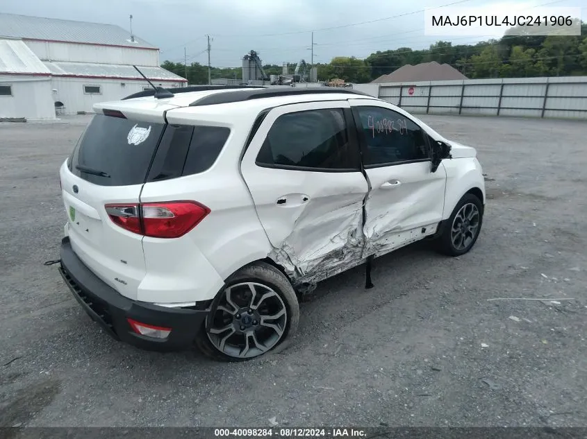 2018 Ford Ecosport Se VIN: MAJ6P1UL4JC241906 Lot: 40098284