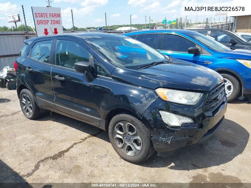 2018 Ford Ecosport S VIN: MAJ3P1RE8JC226578 Lot: 40104741