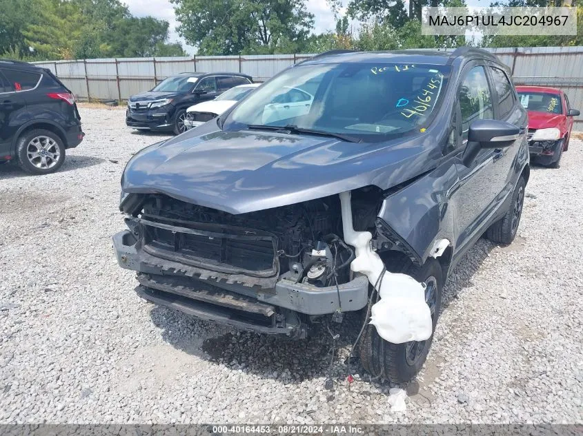 2018 Ford Ecosport Se VIN: MAJ6P1UL4JC204967 Lot: 40164453