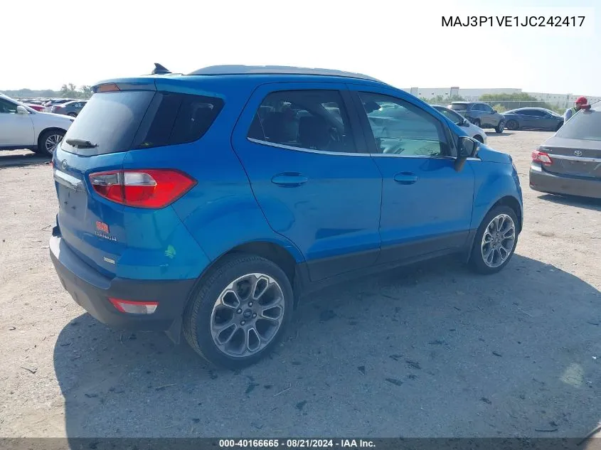 2018 Ford Ecosport Titanium VIN: MAJ3P1VE1JC242417 Lot: 40166665