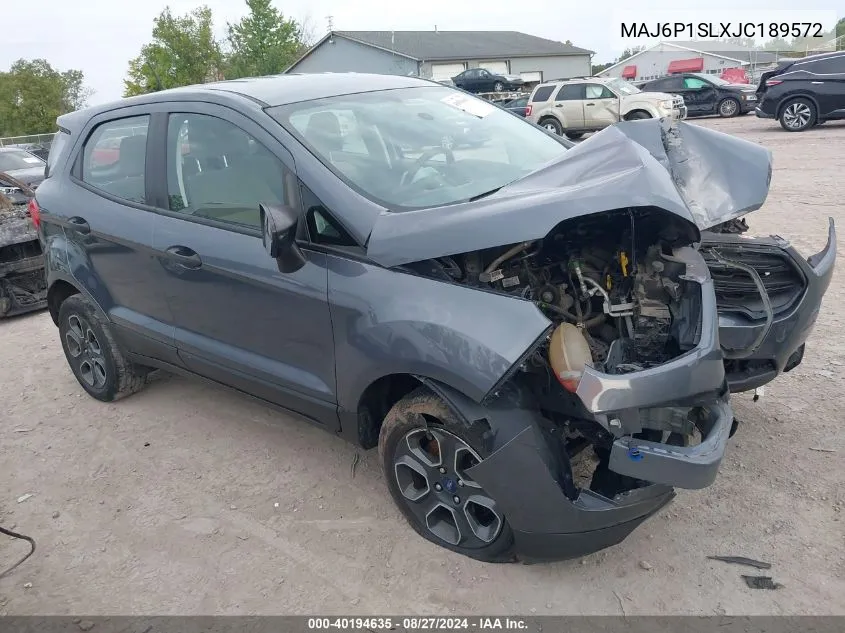 MAJ6P1SLXJC189572 2018 Ford Ecosport S