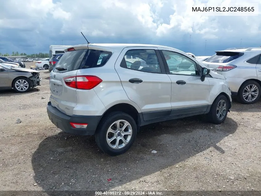 2018 Ford Ecosport S VIN: MAJ6P1SL2JC248565 Lot: 40195272