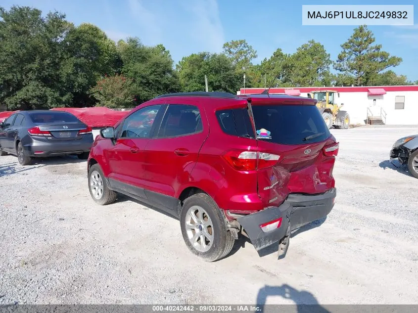 2018 Ford Ecosport Se VIN: MAJ6P1UL8JC249832 Lot: 40242442