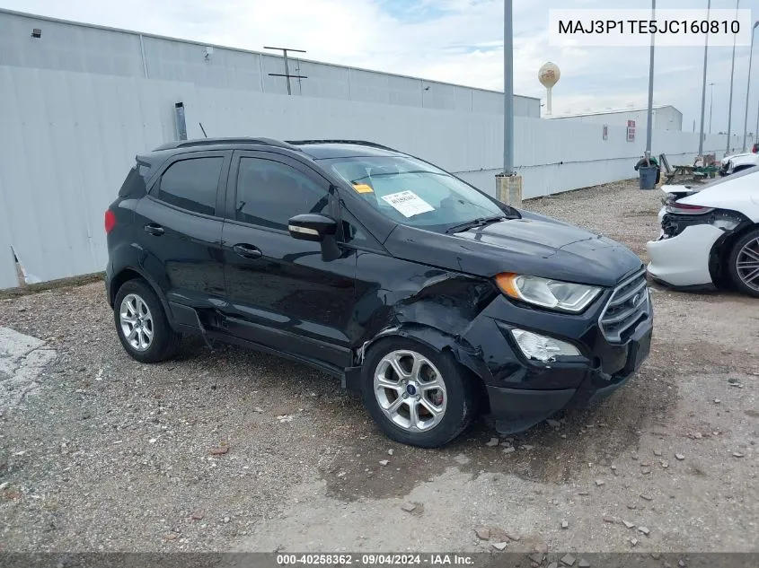 2018 Ford Ecosport Se VIN: MAJ3P1TE5JC160810 Lot: 40258362