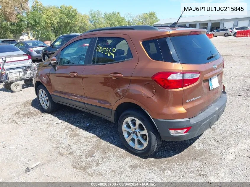 2018 Ford Ecosport Se VIN: MAJ6P1UL1JC215845 Lot: 40263739