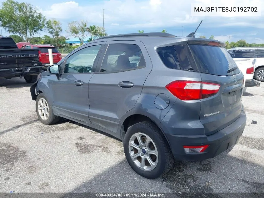 2018 Ford Ecosport Se VIN: MAJ3P1TE8JC192702 Lot: 40324705