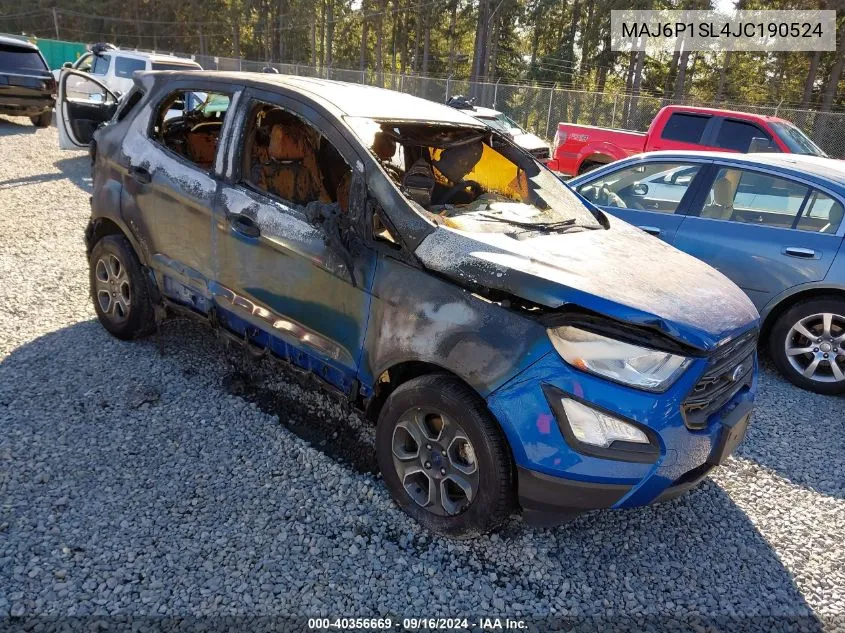 2018 Ford Ecosport S VIN: MAJ6P1SL4JC190524 Lot: 40356669