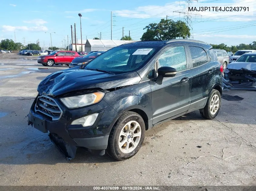 2018 Ford Ecosport Se VIN: MAJ3P1TE4JC243791 Lot: 40376099